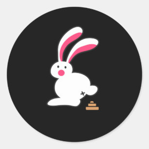 Bunny Poops Grappige Bunny Poop Leuk Konijn Ronde Sticker