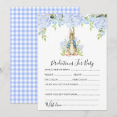 Bunny Predictions for Baby shower Game Invitation Kaart (Voorkant / Achterkant)