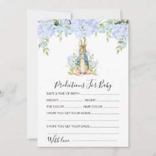 Bunny Predictions for Baby shower Game Invitation Kaart