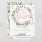 Bunny première invitation anniversaire (Devant / Derrière)