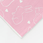 Bunny Print Fleece Deken (Hoek)