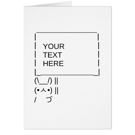 Bunny Protest Sign/ ASCII Text Art (Voorkant)