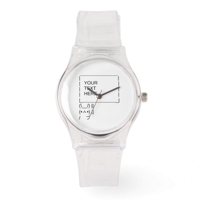 Bunny Protest Sign/ ASCII Text Art Horloge (Voorkant)