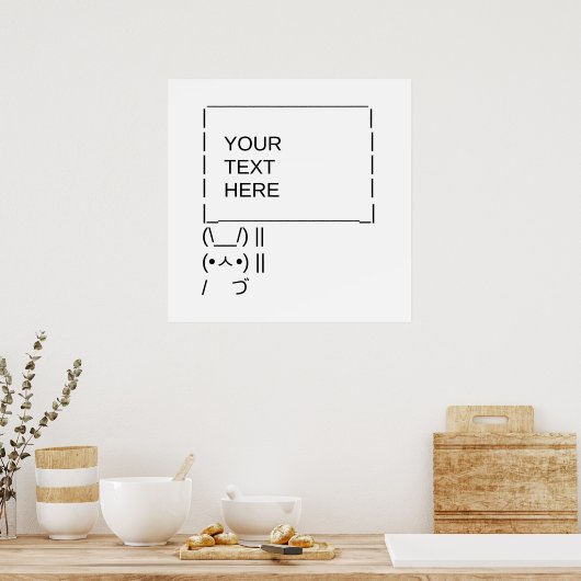 Bunny Protest Sign/ ASCII Text Art Poster (Keuken)