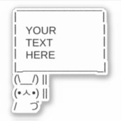 Bunny Protest Sign/ ASCII Text Art Sticker (Voorkant)