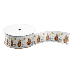 Bunny Pumpkin Halloween Ribbon Grosgrain Lint