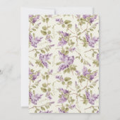 Bunny Purple Lilac Floral Easter Brunch Kaart (Achterkant)