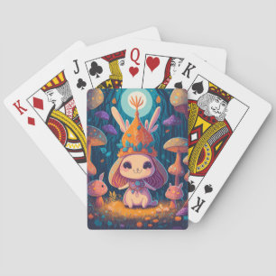 Bunny Queen Fantasy Bos Illustratie Pokerkaarten