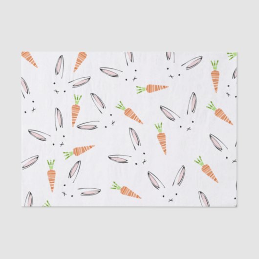 Bunny Rabbit and Carrot Pattern-papier Tissuepapier (Voorkant)