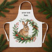 Bunny Rabbit and Christmas Wreath Schort