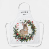 Bunny Rabbit and Christmas Wreath Schort (Voorkant)