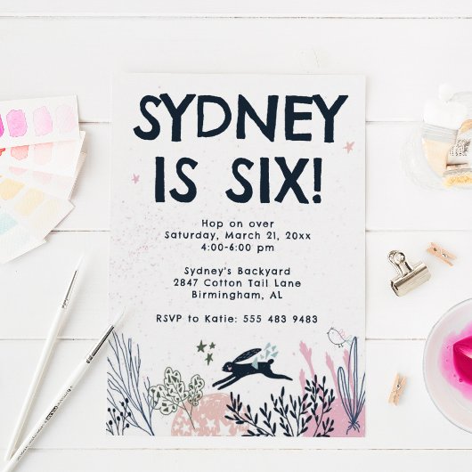 Bunny Rabbit Anniversaire Fête Invitation