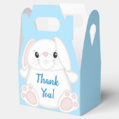 Bunny Rabbit Baby shower Blue Bedankdoosjes (Geopend)