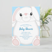 Bunny Rabbit Baby shower Blue Kaart (Staand voorkant)