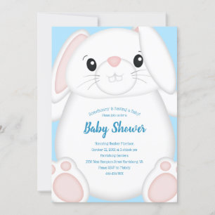 Bunny Rabbit Baby shower Blue Kaart