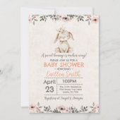 Bunny Rabbit Baby shower douce fille invitation (Devant)