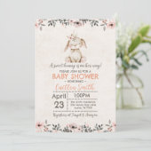 Bunny Rabbit Baby shower douce fille invitation (Debout devant)