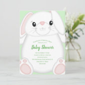 Bunny Rabbit Baby shower Green Kaart (Staand voorkant)