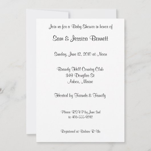 Bunny Rabbit Baby shower Invitation Baby Kaart (Achterkant)