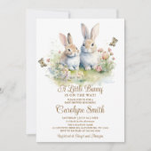 Bunny Rabbit Baby shower Invitation Kaart (Voorkant)