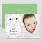 Bunny Rabbit Baby shower Kaart (Voorkant / Achterkant)
