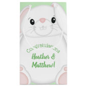 Bunny Rabbit Baby shower Klein Cadeauzakje (Achterkant)