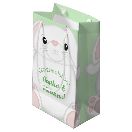 Bunny Rabbit Baby shower Klein Cadeauzakje (Voorkant Gekanteld)