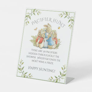 Bunny Rabbit Baby shower Reclamebord Met Voetstuk