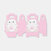 Bunny Rabbit Baby shower Roze Bedankdoosjes (Uitgevouwen)