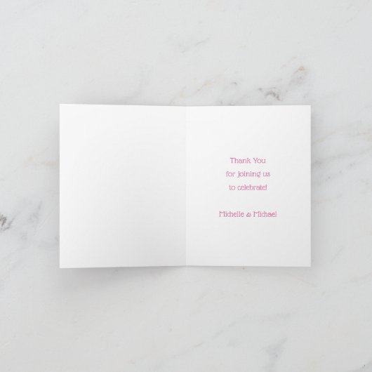 Bunny Rabbit Baby shower Roze Bedankkaart (Binnen)