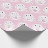 Bunny Rabbit Baby shower Roze Cadeaupapier (Hoek)