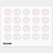Bunny Rabbit Baby shower Roze Ronde Sticker (Vel)