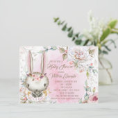 Bunny Rabbit Baby Shower Uitnodigingen (Staand voorkant)