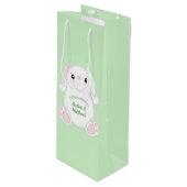 Bunny Rabbit Baby shower Wijn Cadeautas (Voorkant Gekanteld)