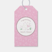 Bunny Rabbit Baby shower Woodland Animals Cadeaulabel (Voorkant)