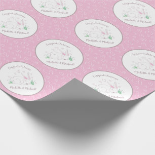 Bunny Rabbit Baby shower Woodland Animals Cadeaupapier