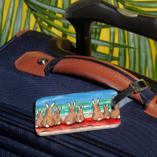 Bunny Rabbit Beach Bagagelabel Vacation Travel ID