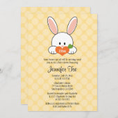 Bunny Rabbit Bébé Invitations Douche Jaune (Devant / Derrière)