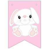 Bunny Rabbit Birthday Party Pink Vlaggetjes (Eerste vlag)