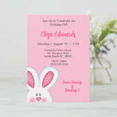 Bunny Rabbit Birthday Uitnodiging (Staand voorkant)