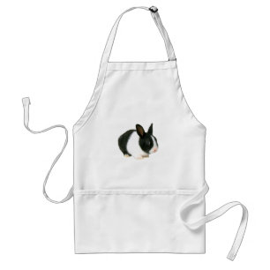 Bunny Rabbit Black en White Standaard Schort