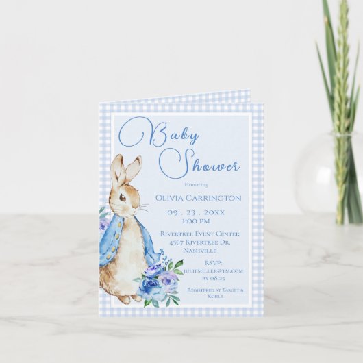 Bunny Rabbit Blue Baby shower (Voorkant)
