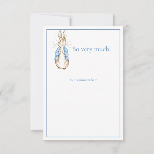 Bunny Rabbit Blue Baby shower Bedankt (Achterkant)