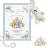 Bunny Rabbit Blue Baby shower Kaart