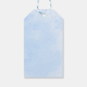 Bunny Rabbit Blue Balloons Boy Baby shower Cadeaulabel (Achterkant)