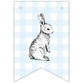 Bunny Rabbit Blue Gingham Baby shower Bunting Vlaggetjes (Tweede vlag)