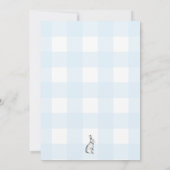 Bunny Rabbit Blue Gingham Baptism Invitation Kaart (Achterkant)