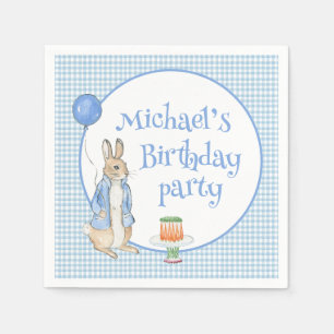 Bunny Rabbit Blue verjaardagsfeestje Servet