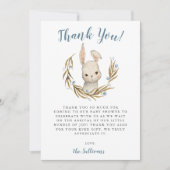 Bunny Rabbit Boy Baby shower Bedankkaart (Voorkant)