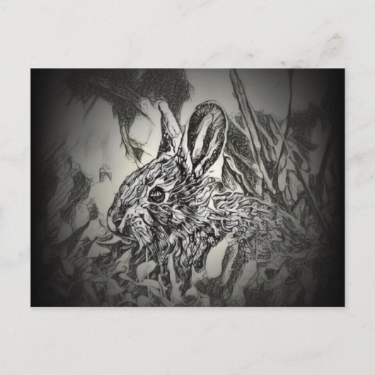 Bunny Rabbit Briefkaart - Yard Critters (Voorkant)